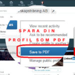 Spara din LinkedIn profil som pdf