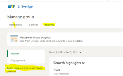 Linkedin group analytics